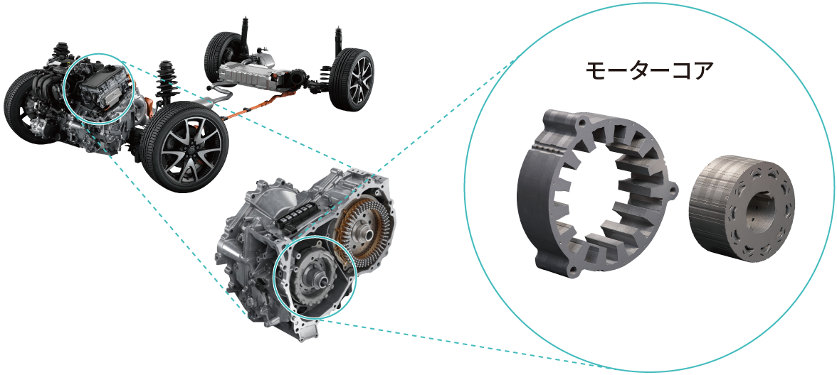 写真：モーターコア（ハイブリッドシステム用）