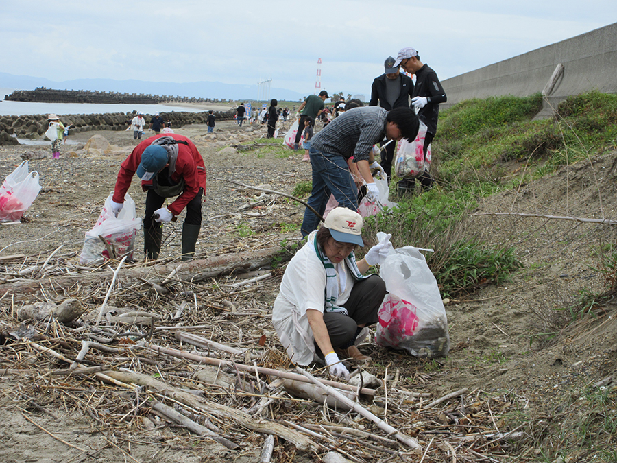 写真:NPO「亀の子隊」さまとの合同活動(田原市渥美半島 西の浜海岸)
